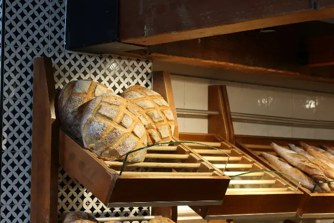 a loaf of bread on a rack